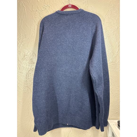 LL Bean Sweater Mens Blue 100%‎ Lambs Wool V-Neck Tall Size XLT Tall - Picture 2 of 4